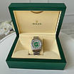 Стильний наручний годинник Rolex 36 mm Day — Date Silver Green Diamond, фото 3