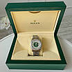 Круті наручний годинник Rolex 36 mm Day — Date Silver Green Diamond, фото 2