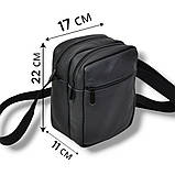 Сумка месенджер із натуральної шкіри, чоловіча велика сумка на 4 кишені з TB-187 чорною блискавкою, фото 3
