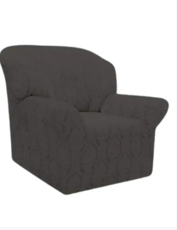 Знімні чохли на крісло натяжні без спідниці жакард, чохол на м'яке крісло натяжний універсальні Графітовий, фото 1
