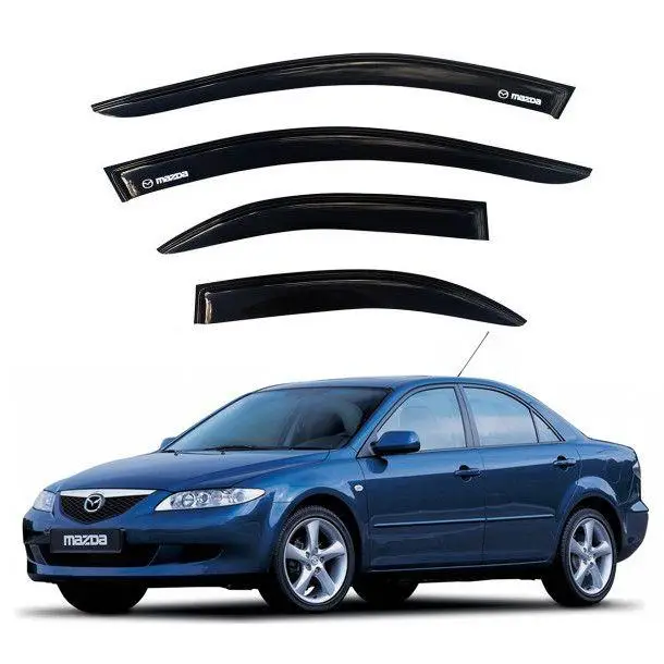 Дефлектори вікон вітровики Mazda 6 2002-2008 Седан Скотч 3M AV-Tuning