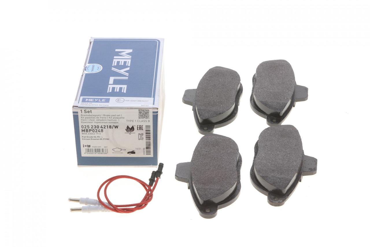 Meyle 025 230 4218/W Колодки гальмівні передні Peugeot 806, Expert; Citroen Jumpy I, Evasion; Fiat Scudo, Ulysse;