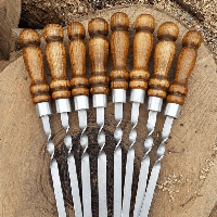Шампур з дерев яною ручкою, без напису, нержавіюча сталь
