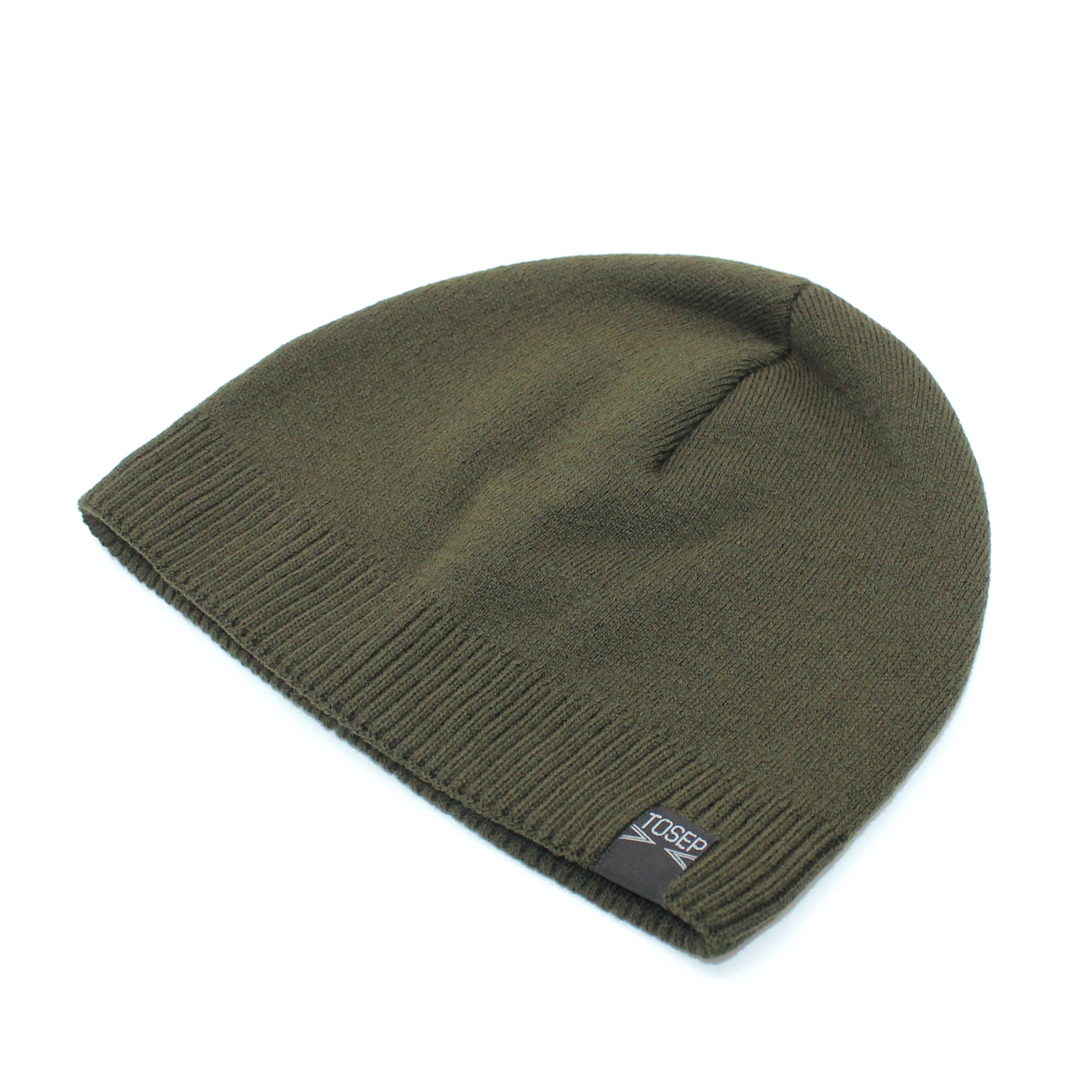 В'язана зимова шапка хакі вовняна з флісовою підкладкою Tosep, фото 1