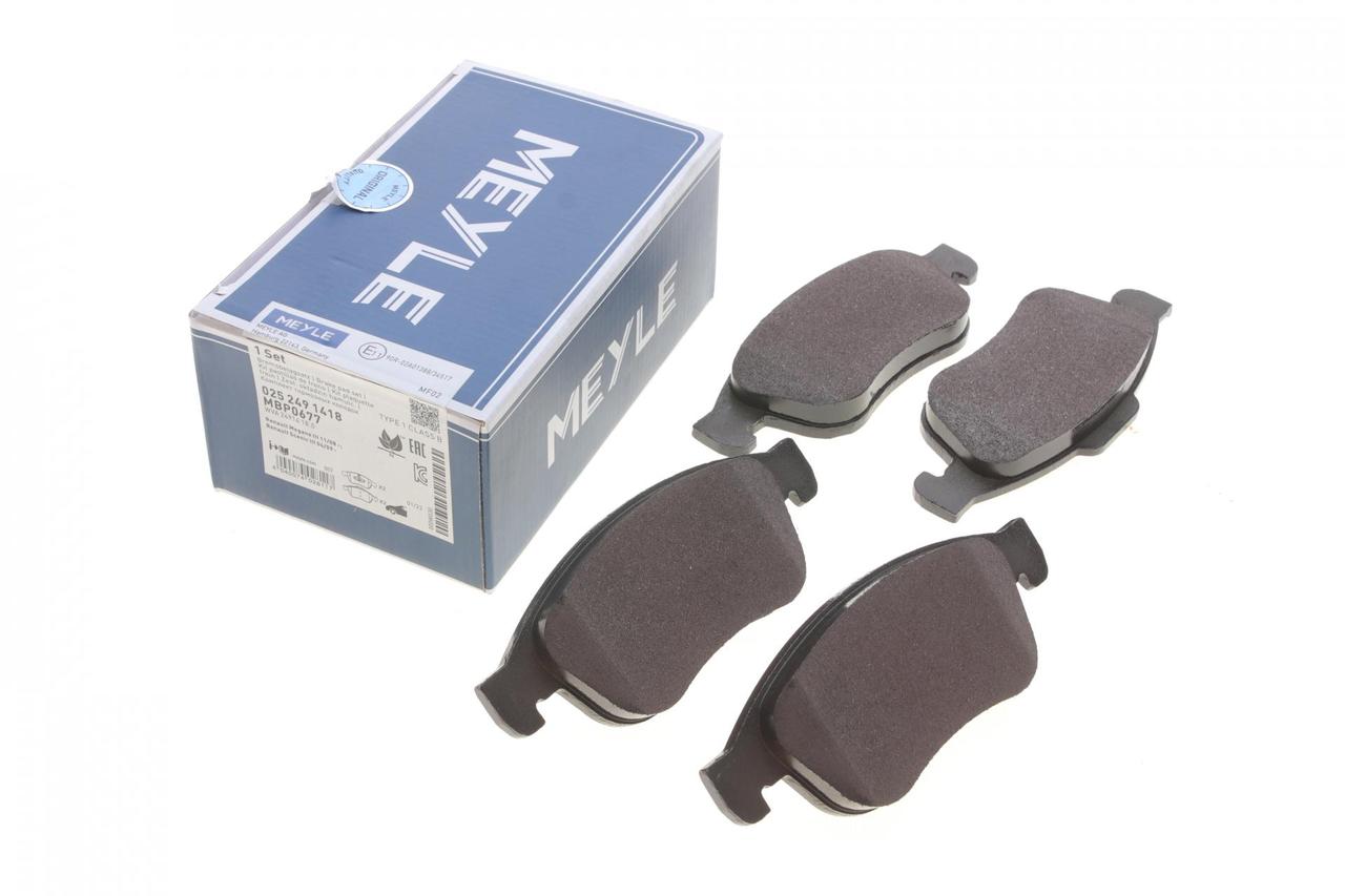 Meyle 025 249 1418 Колодки гальмівні передні Renault Megane CC, Fluence, Duster, Captur I, Kaptur, ZOE, Clio V