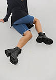 Зимові шкіряні черевики на овчині в чорному кольорі від українського виробника, фото 6