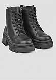 Зимові шкіряні черевики на овчині в чорному кольорі від українського виробника, фото 9