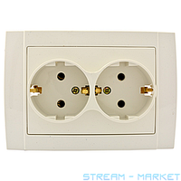 Розетка 2-а внутрішня із з/к SVT-2512 (6шт)