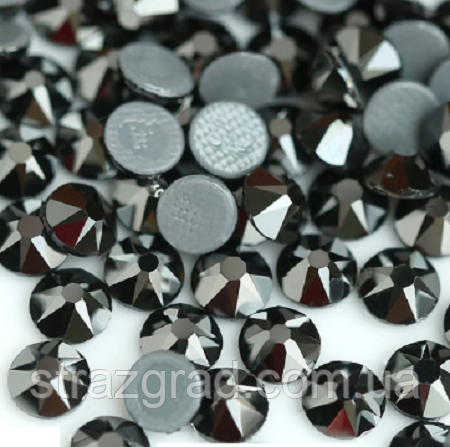 Термо стрази XIRIUS 16 граней (8+8) Jet Hematite SS16 Hot Fix 1440 шт.
