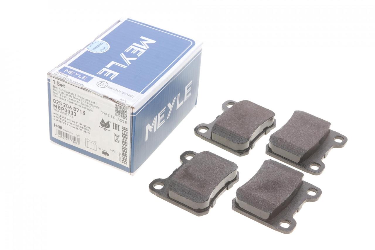 Meyle 025 206 8715 Колодки гальмівні задні Mercedes-benz 190 (w201), 124 (w124), E-class (w124), 124 (c124), E-class (c124), фото 1