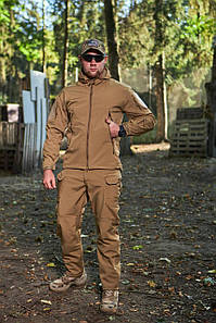 Тактичний костюм SoftShell Original на флісі Койот