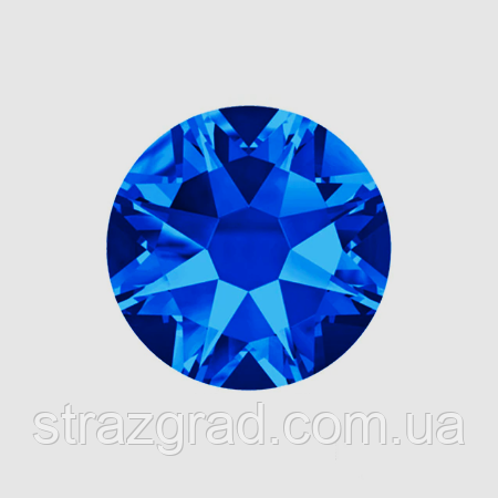 Стрази клейові Swarovski ( імітація ) XIRIUS 16 граней (8+8) Sapphire SS30 Non-Hot Fix 10 шт