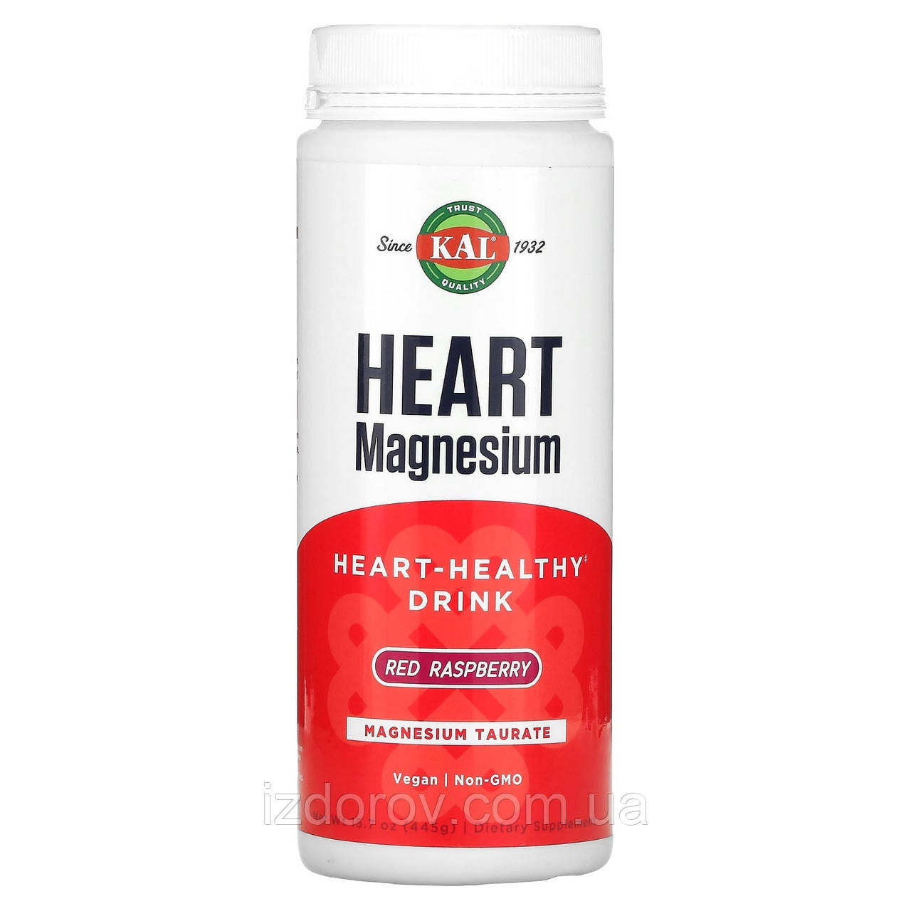 Магній таурат KAL Heart Magnesium з малиновим смаком для теплого напою 445 г порошку