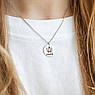 Кольє срібне медальйон ІДІ на*** на тоненькому ланцюжку, фото 2