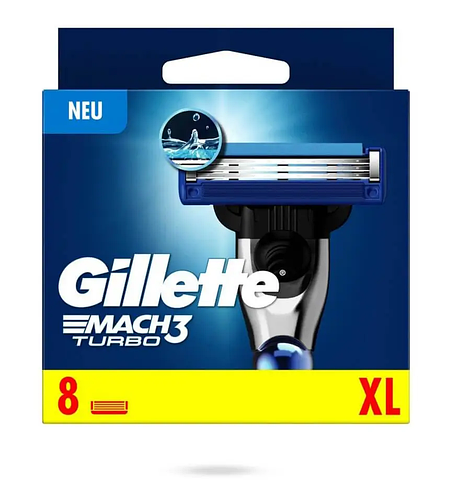 Купить Кассеты Gillette Mach3 Turbo 8шт. Оригинал (джилет мак 3 турбо ...