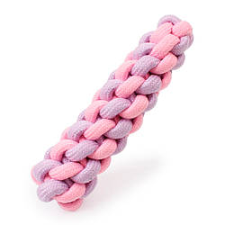 Іграшка татооопети 032225 плетений мотузок 18 см для котів і собак рожевий + фіолетовий