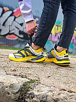 Модные кроссы Баленсиага Трек. Стильные женские кроссовки BALENCIAGA TRACK желтые с черным и белым.