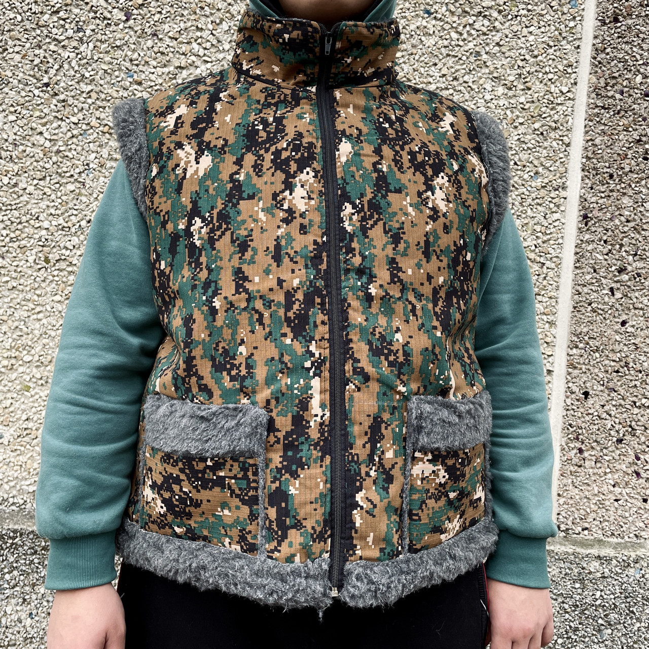 Жилетка з вовни тепла водовідштовхувальна Піксель, фото 1