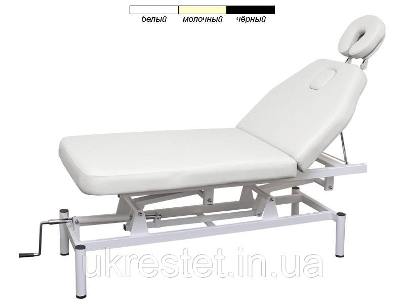 Масажний стіл модель 257, БІЛИЙ 2-х секційний з регульованою висотою, фото 1