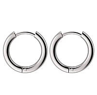 Серьги-кольца мужские-женские серебряные в стиле панк 2х10 мм