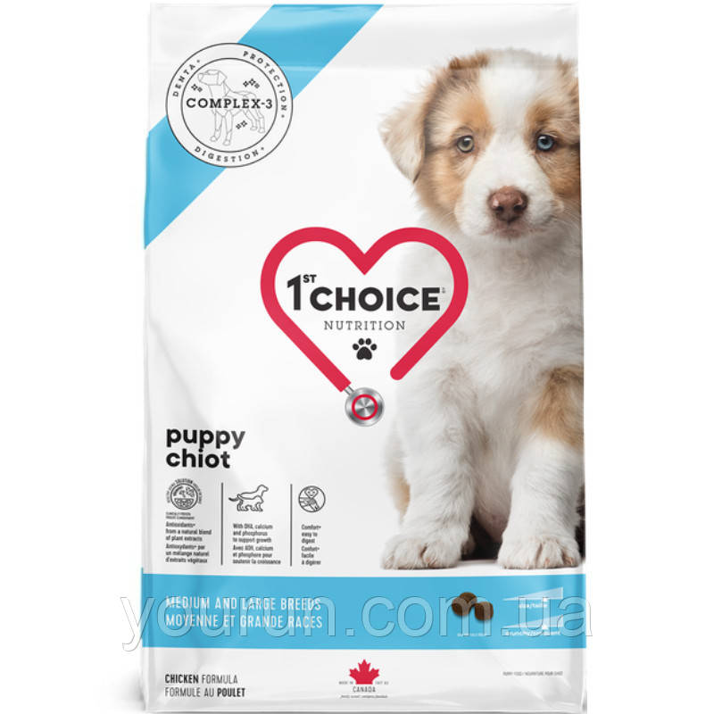 1st Choice Puppy Medium and Large breed - Сухий корм для цуценят середніх та великих порід (курка) 12 кг