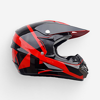 Кроссовый мото шлем Fox Red gloss с очками в комплекте