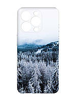 Чехол с защитой камеры на iPhone 15 Pro Max :: Зимний лес (принт 164)