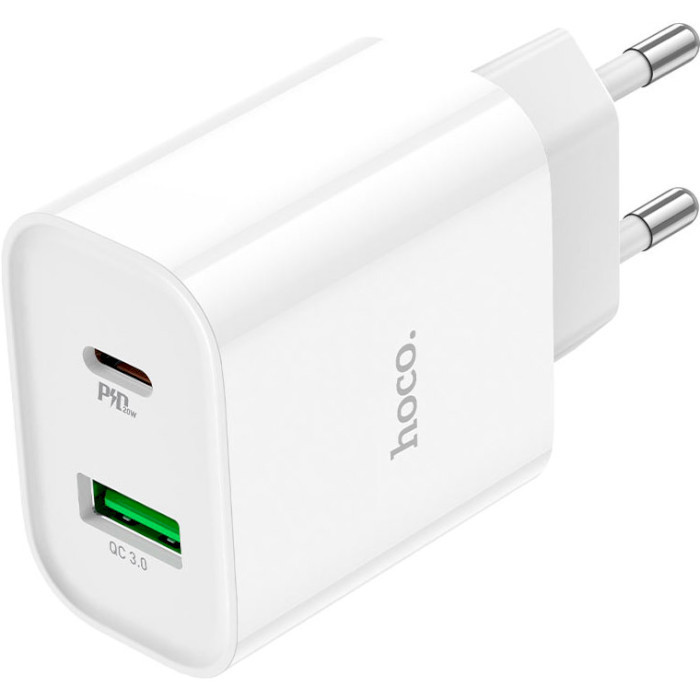 МЗП блочок Hoco C80A Plus white 20W/QC3.0 USB-A/USB-C