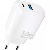 МЗП блочок 30W USB-A/USB-C Proove Silicone Power Plus white