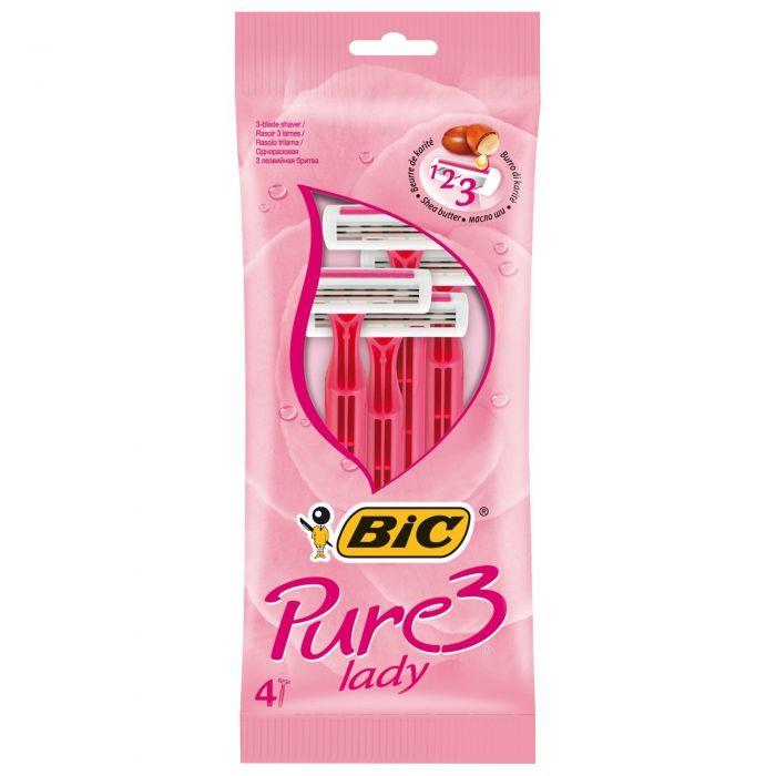 Станки жіночі одноразові BiC Pure3 Pink (4шт.)