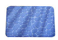 Мягкий синий коврик для ванной комнаты "Камни" 40x60 см ковёр на пол