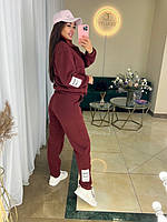 Молодіжний спортивний  жіночий костюм з начосом, кофта зі змійкою на горловині та штани з кишенями з 42 по 48 розмір, фото 6