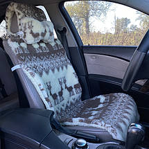 Автомобільний чохол автонакидка з овечої шерсті хутряна накидка авточохол на сидіння автомобіля з овчини О1, фото 6