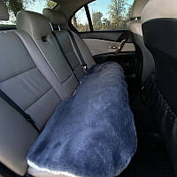 Универсальная Накидка чехол на сидения автомобиля из овчины Sheepskin (Эко-шерсть) Задний диван Серый