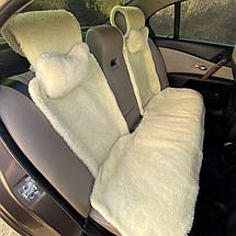 Універсальна Накидка чохол на сидіння автомобіля з овчини Sheepskin (Еко-шерсть) Задній комплект Лимонний 50, фото 6