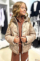 Куртка-деми песочного цвета для девочки (128 см.) Cvetkov