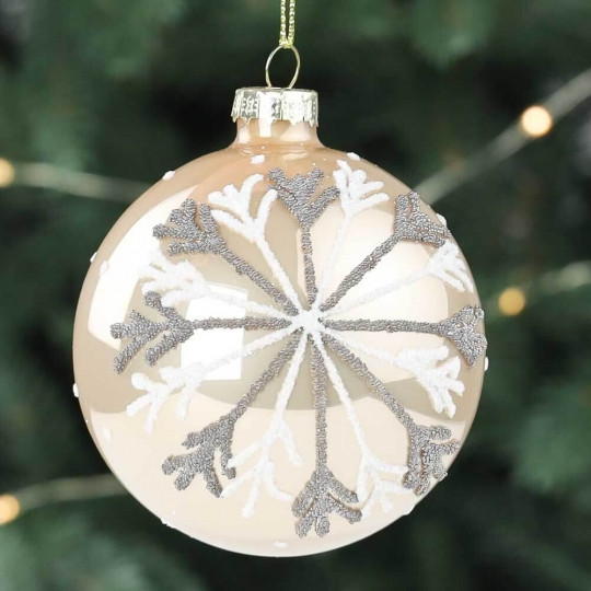 Новорічна куля скло 8 см 8017-003