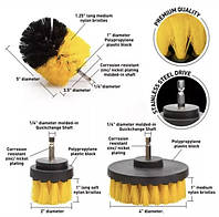 Набор щеток-насадок на дрель, щетки на шуруповерт для чистки авто, плитки, 3 шт 146а