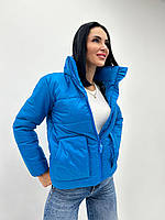 Демисезонная куртка с синтепоном "Lake" оптом | Норма и батал Бирюзовый, 50-52