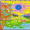 Набір для вишивання за нанесеною на канву схемою "Four seasons in the countryside 2" AIDA 14CT printed 16*16 см, фото 6