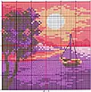 Набір для вишивання за нанесеною на канву схемою "Four seasons in the countryside 2" AIDA 14CT printed 16*16 см, фото 5