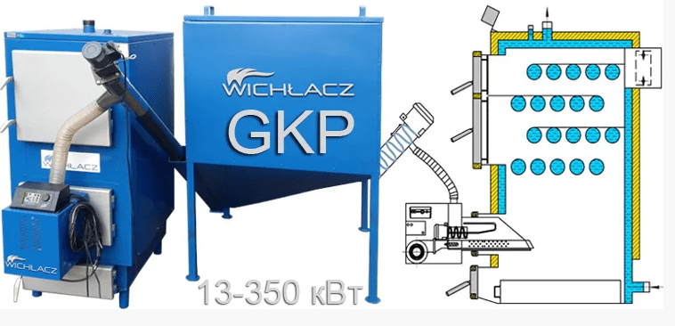 Твердопаливний котел Wichlacz GKP під пелетний пальник 75 кВт