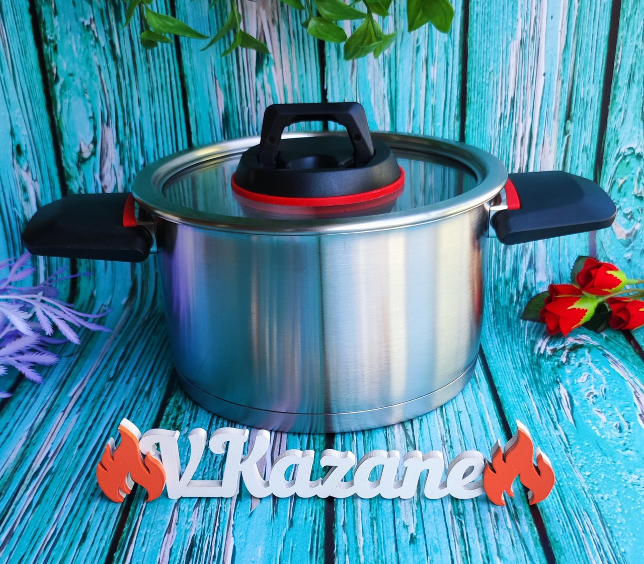 Каструля 4.2 л із неіржавкої сталі Maestro MR-3530-22 Індукційна з неіржавкої сталі термоакумулювальне дно, фото 1