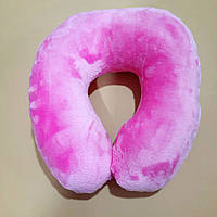 Подушка подкова ортопедическая(дорожная, под шею, автомобильная, рогалик, для наращивания ресниц) Розовая