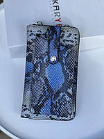 Кошелек-сумка женский KARYA натуральная кожа лазер рептилия голубой Турция 1154-5