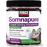 Force Factor, Мелатонин, Somnapure Gummies Melatonin Dream Berry 10 mg, 120 таблеток