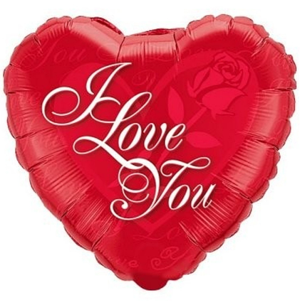 Фольгована кулька серце І LOVE YOU Троянда 40x40см (18") Червоний | День святого Валентина, фото 1
