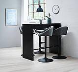 Стілець барний зі спинкою тканинний сірий / чорний, buuba, фото 5