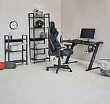 Стіл ігровий, геймерський - комп'ютерний з різнокольоровою LED-підсвіткою та тримачами для чашки й навушників buuba, фото 10