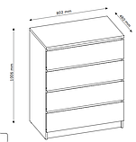 Комод великий білий на 4 висувних ящика, buuba, фото 3